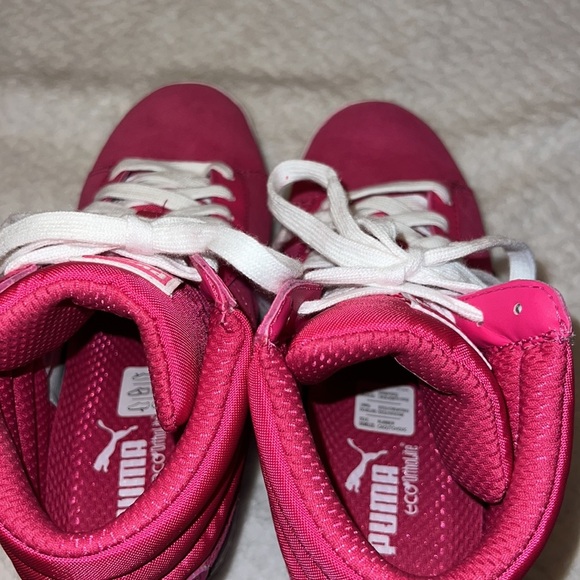 PUMA Bright Pink Suede Platform High-Top Sneakers Size 7 - Picture 7 of 10